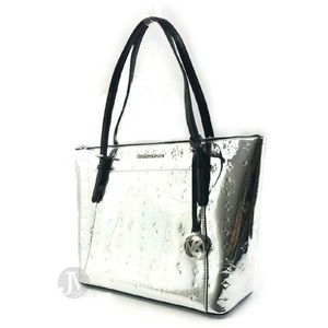 Michael Kors CIARA Silver LG Tote Handbag NWT